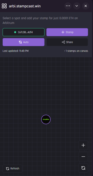 ArbiStampCast Canvas - Farcaster Mini Apps screenshot